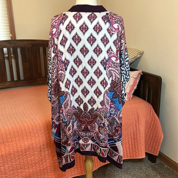 NWT CHICO'S Patchwork Print Ruana Poncho Shawl Wrap S/M - Picture 5 of 14